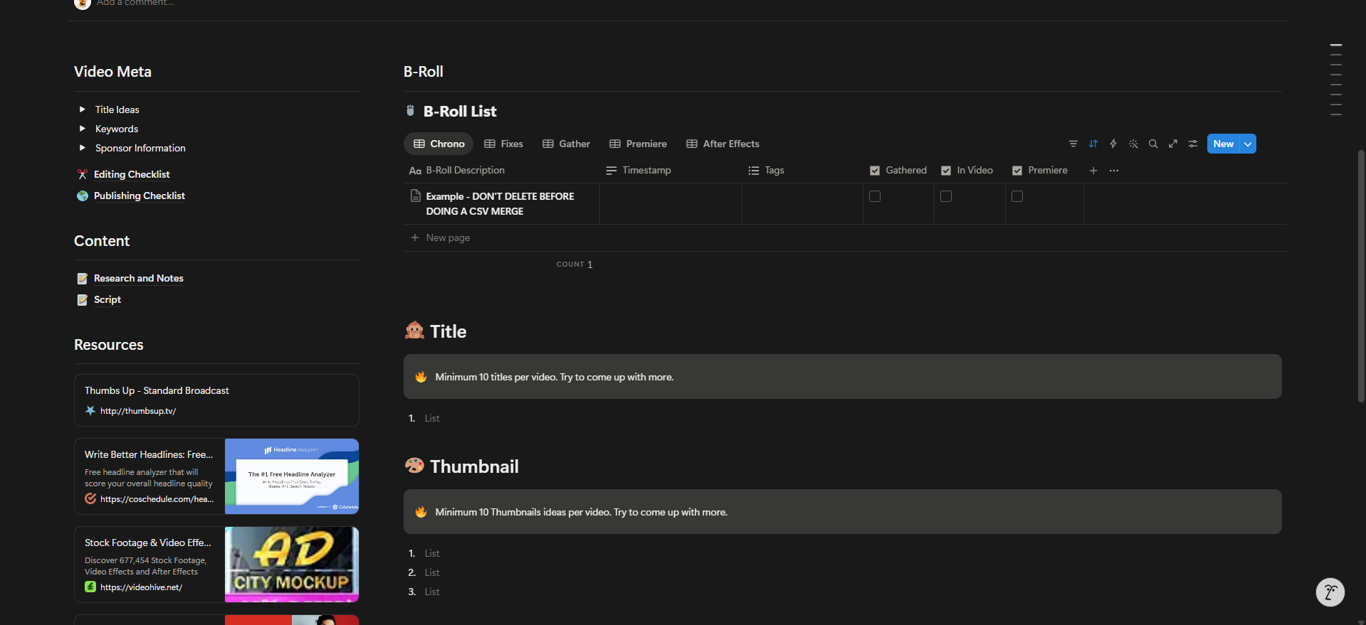Notion Video Template